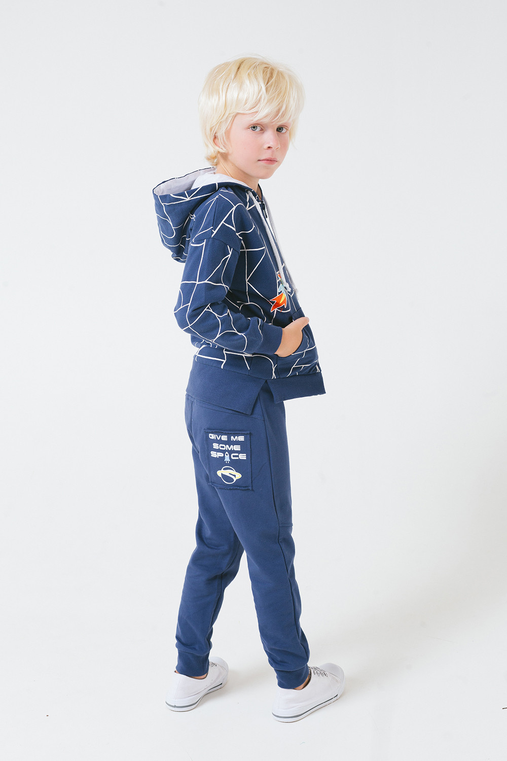 картинка Куртка для мальчика Crockid КР 300919 темно-синий, геометрические фигуры к248 от магазина детских товаров ALiSa