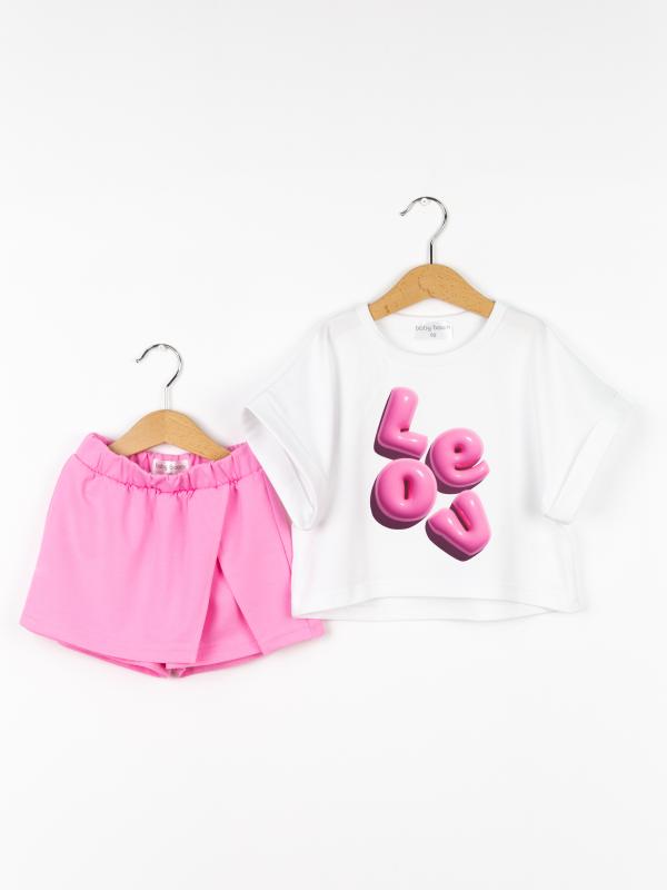 картинка Комплект для девочки Baby Boom КД555/1-К Белый + рзовый от магазина детских товаров ALiSa