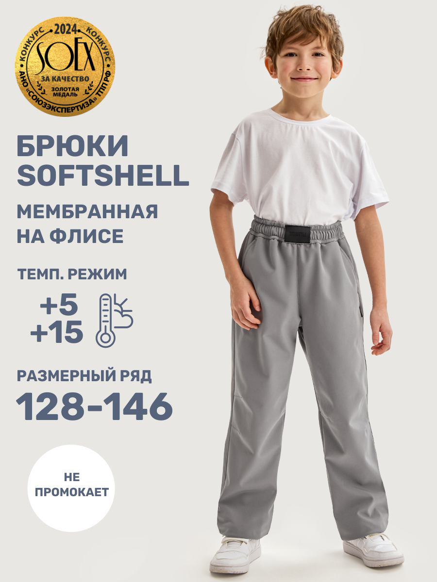 картинка Брюки Софтшел NIKASTYLE 2л19125 Серый от магазина детских товаров ALiSa