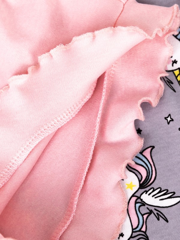 картинка Пижама для девочки Baby Boom КС22/1-И Единороги на сером + розовая пудра от магазина детских товаров ALiSa