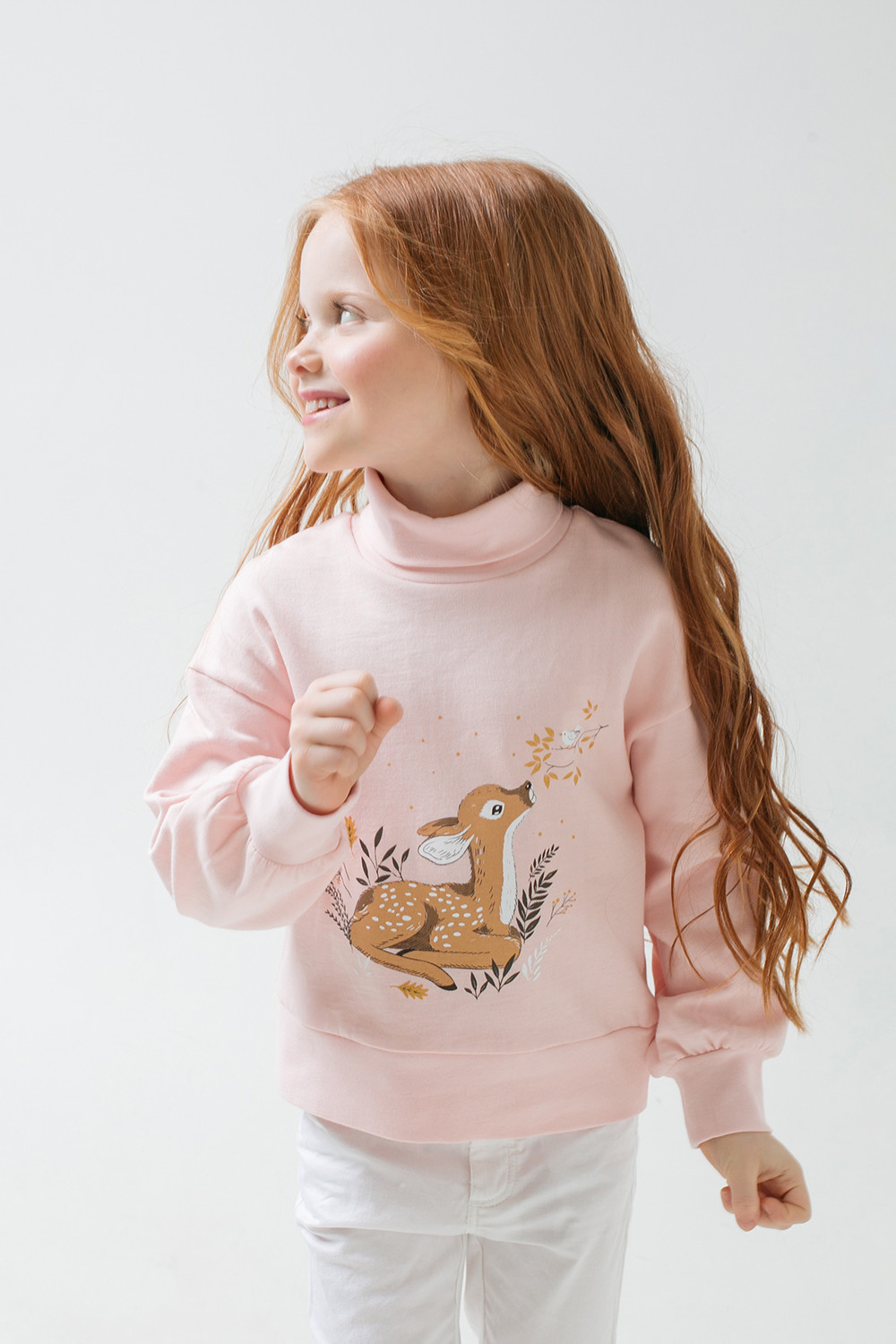 картинка Джемпер для девочки Crockid КР 301436 бежево-розовый к295 от магазина детских товаров ALiSa