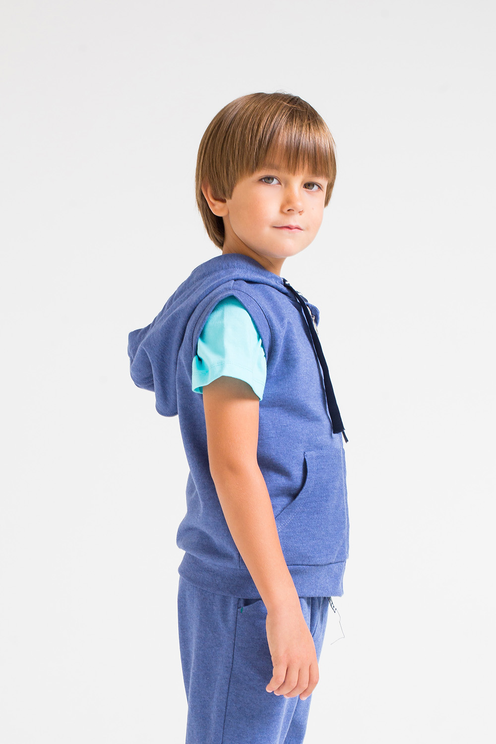 картинка Жилет для мальчика Crockid КР 300895 синий меланж к240 от магазина детских товаров ALiSa