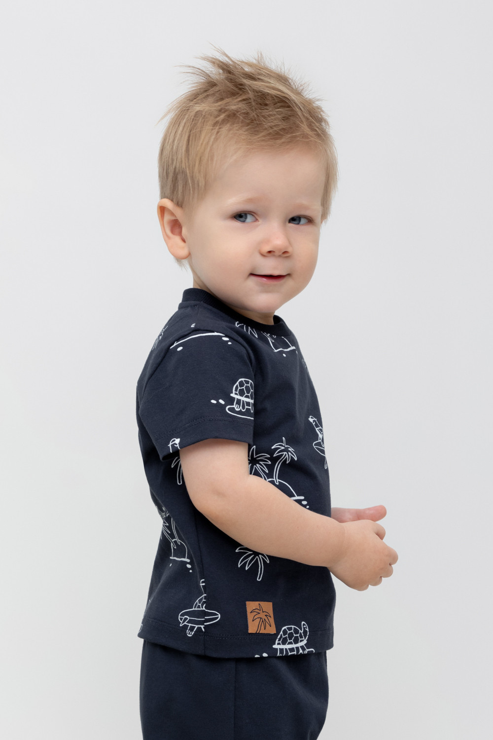 картинка Футболка для мальчика Crockid КР 302374 индиго, черепашки к448 от магазина детских товаров ALiSa
