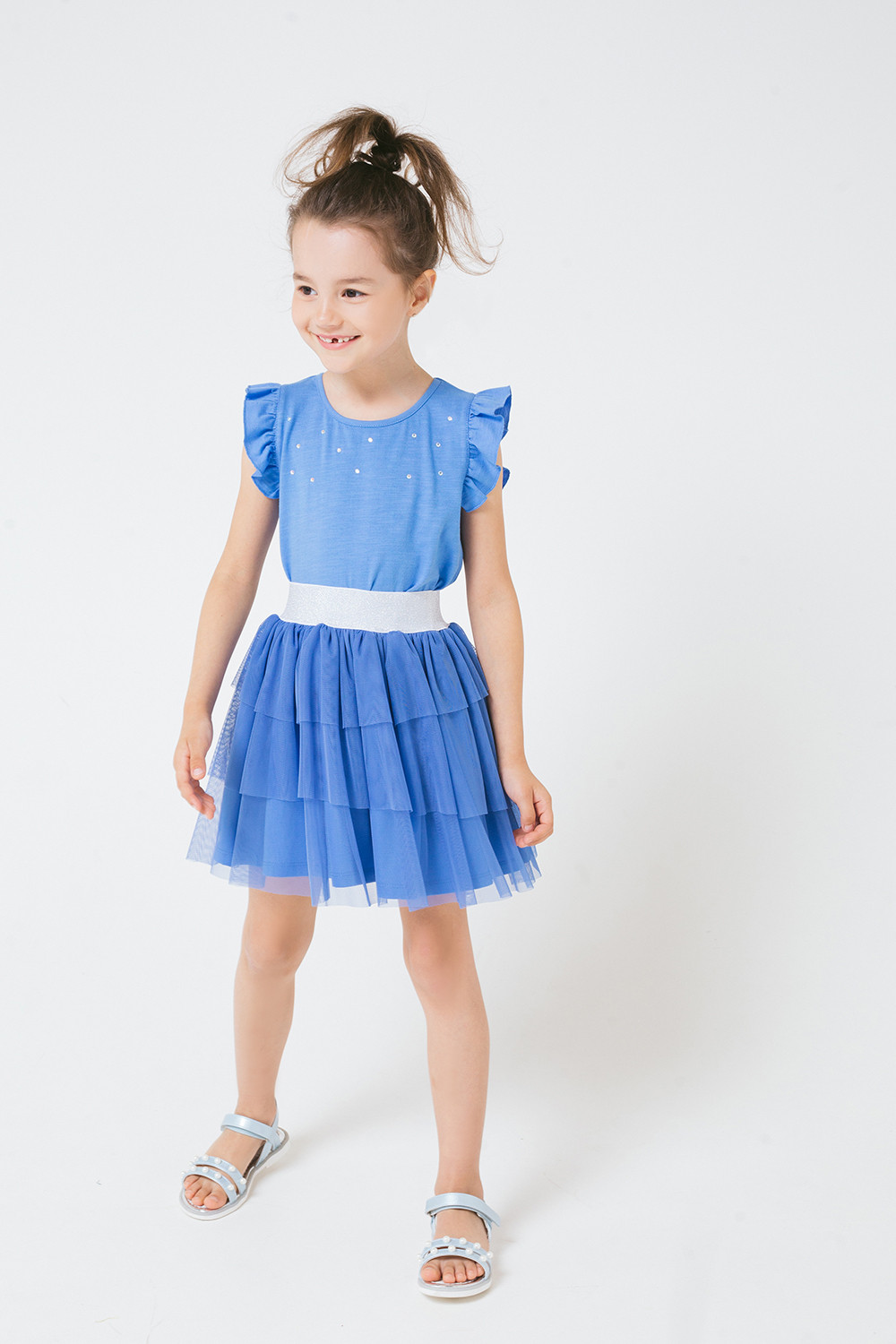 картинка Юбка для девочки Crockid КР 7116 голубой сапфир к247 от магазина детских товаров ALiSa