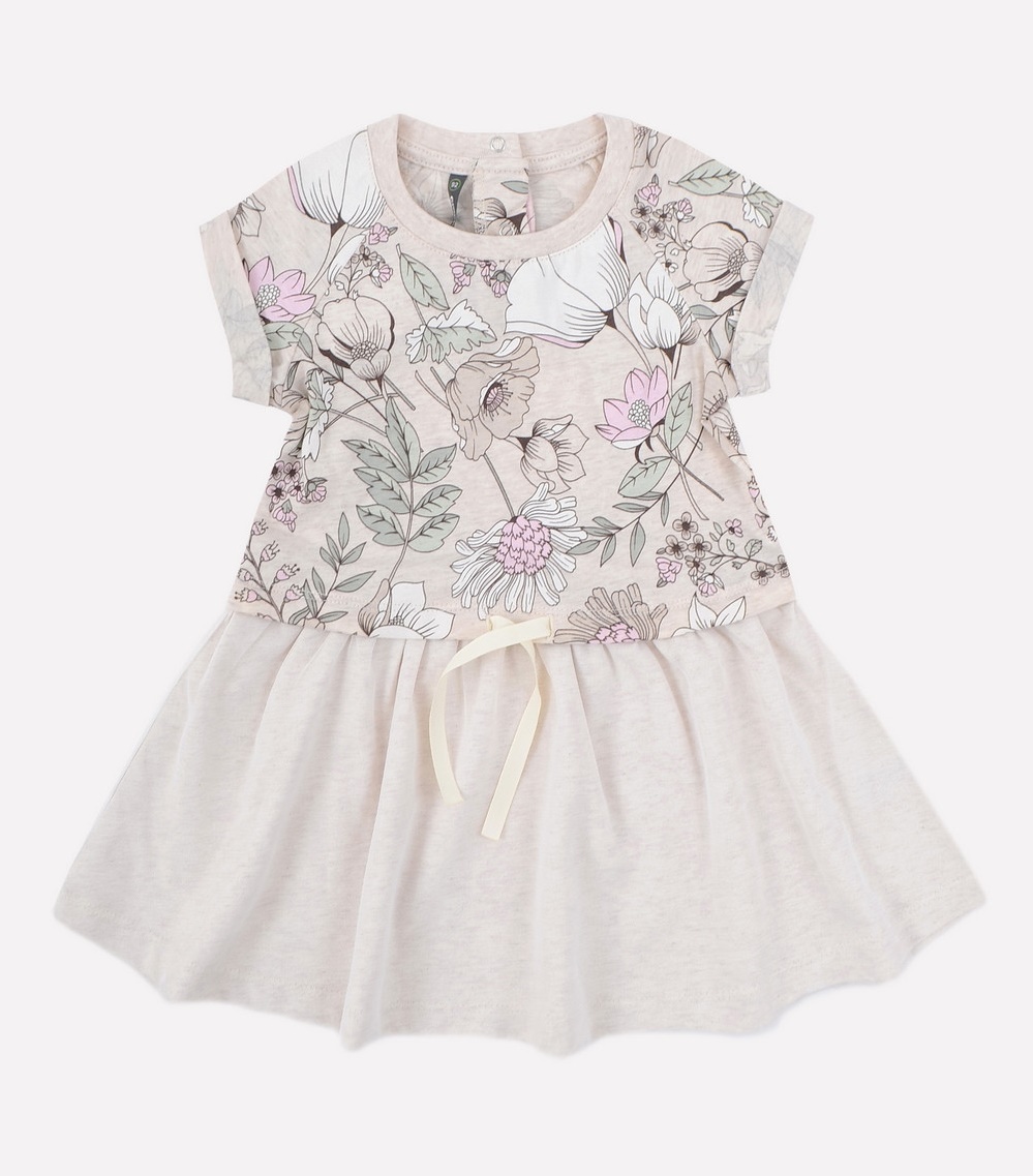 картинка Платье для девочки Crockid КР 5625 светло-бежевый меланж, разноцветие к273 от магазина детских товаров ALiSa