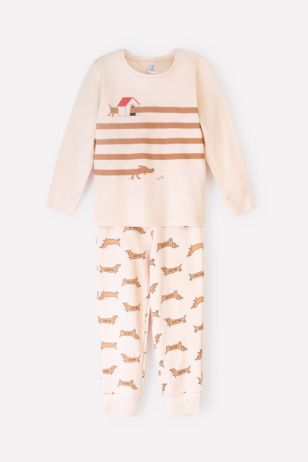 картинка Пижама детская Crockid К 1541 песочно-бежевый, таксы от магазина детских товаров ALiSa