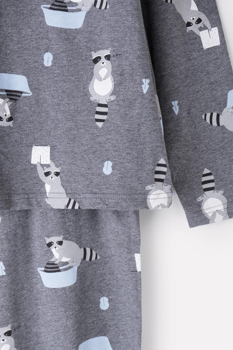 картинка Пижама для девочки КБ 2782 серый меланж, енот-полоскун от магазина детских товаров ALiSa