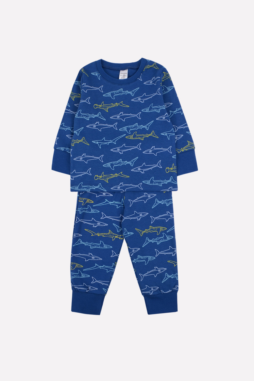 картинка Пижама для мальчика Crockid К 1532 акулы на темно-джинсовом от магазина детских товаров ALiSa