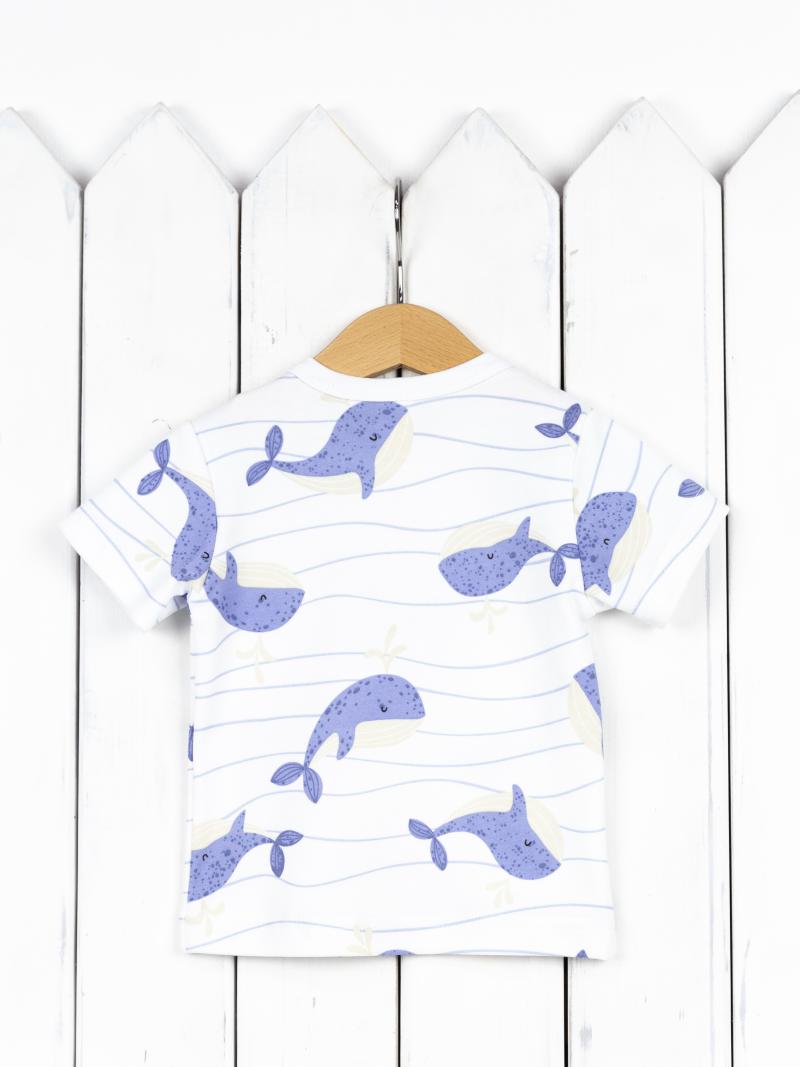 картинка Футболка для мальчика Baby Boom Ф88/11-И Киты на полоске от магазина детских товаров ALiSa