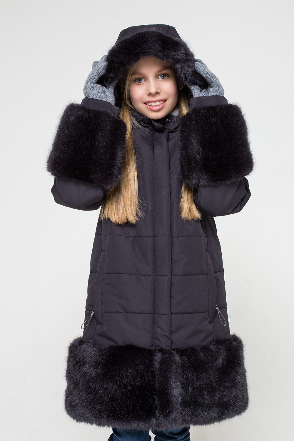 картинка Пальто зимнее для девочки Crockid ВК 38035/2 ГР от магазина детских товаров ALiSa