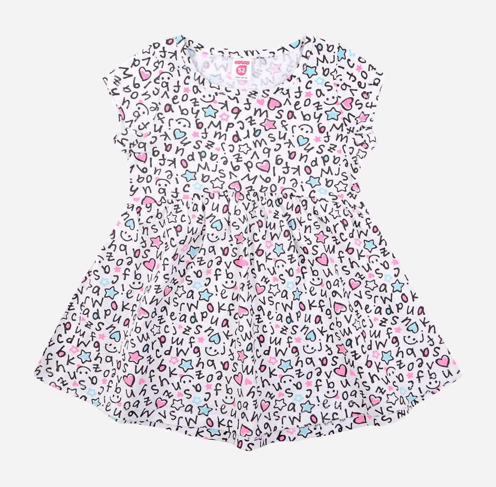 картинка Платье для девочки Crockid К 5515 буквы на белом от магазина детских товаров ALiSa