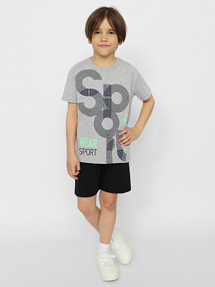картинка Футболка для мальчика Cherubino CWJB 63627-11 Серый меланж от магазина детских товаров ALiSa