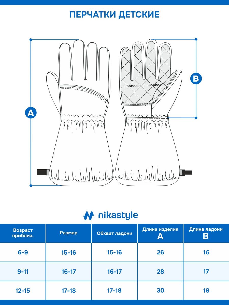картинка Перчатки мембранные детские NIKASTYLE 15з17525 Серый от магазина детских товаров ALiSa
