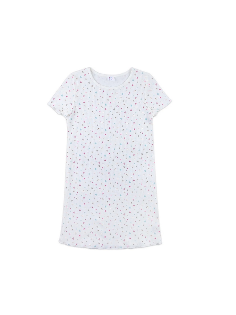 картинка Сорочка для девочки Youlala 1617200202 Молочный сердечки от магазина детских товаров ALiSa