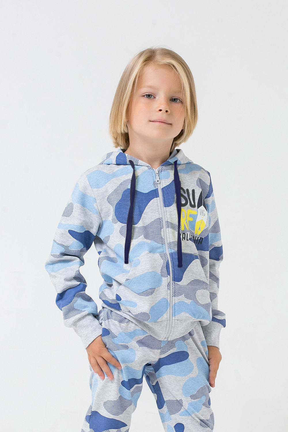 картинка Куртка для мальчика Crockid К 301303 серо-голубой меланж, камуфляж к1263 от магазина детских товаров ALiSa