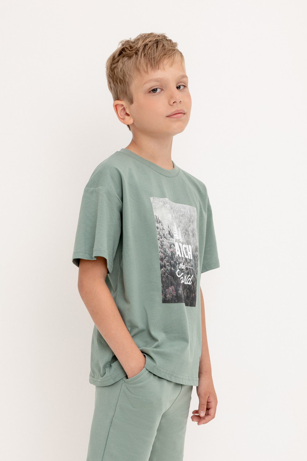 картинка Футболка для мальчика Crockid КР 302235 полынь к426 от магазина детских товаров ALiSa