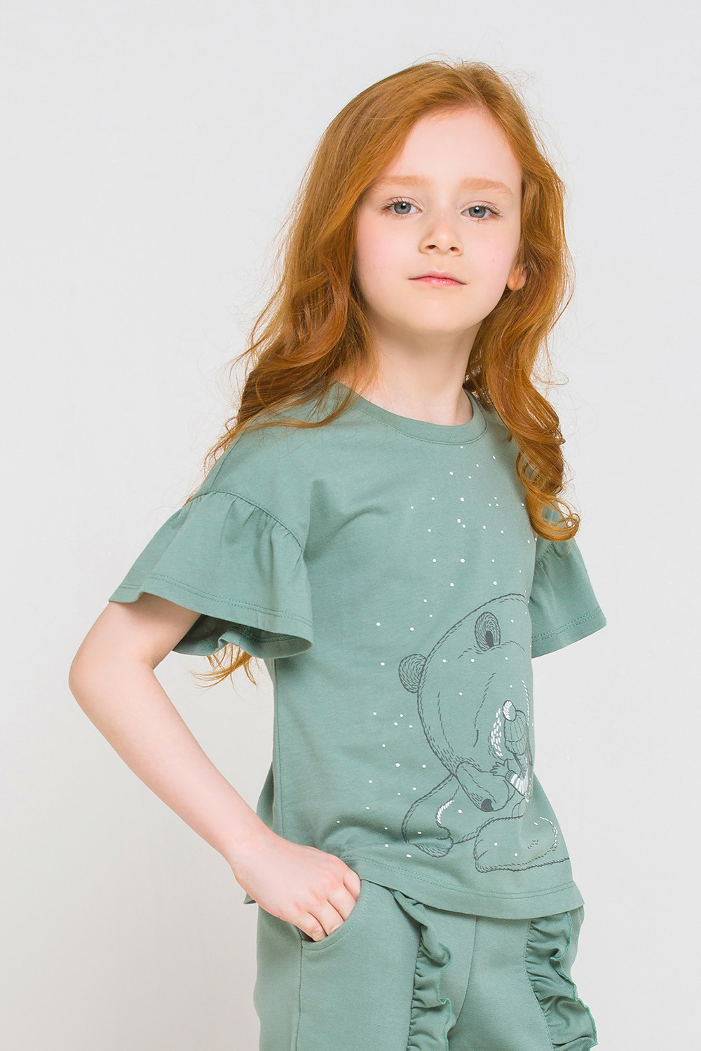 картинка Блузка для девочки Crockid КР 300778 серо-зеленый к219 от магазина детских товаров ALiSa