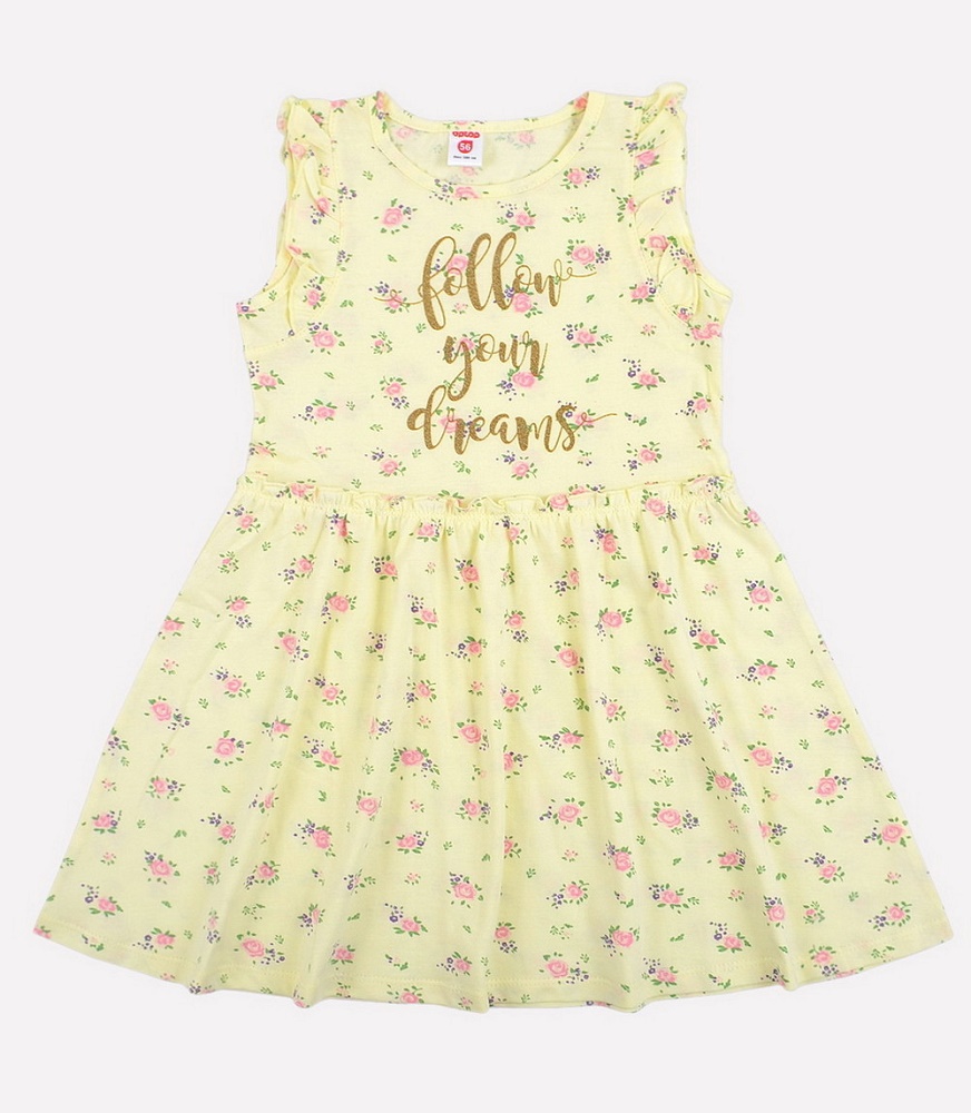 картинка Платье для девочки Crockid К 5376 бледно лимонный прованские розочки от магазина детских товаров ALiSa