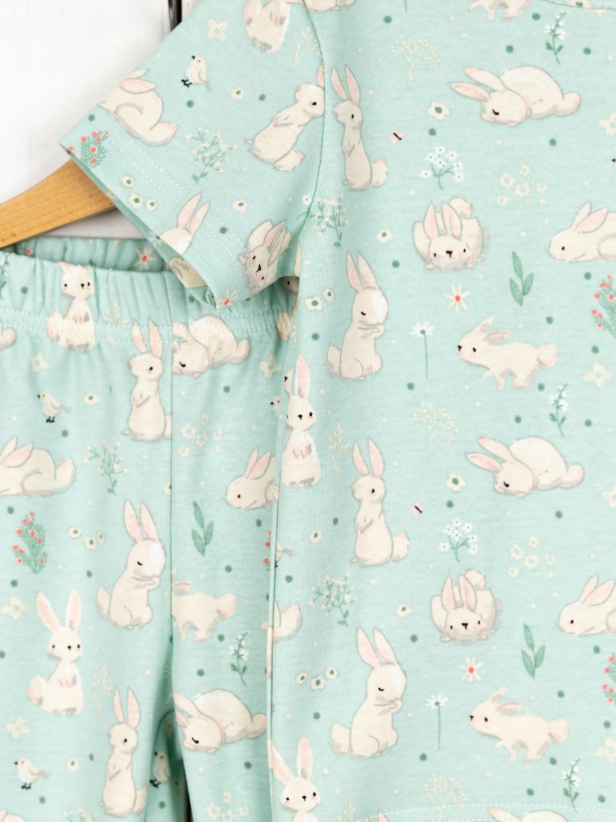 картинка Пижама для девочки Baby Boom КС20/2-И Зайцы на мяте от магазина детских товаров ALiSa