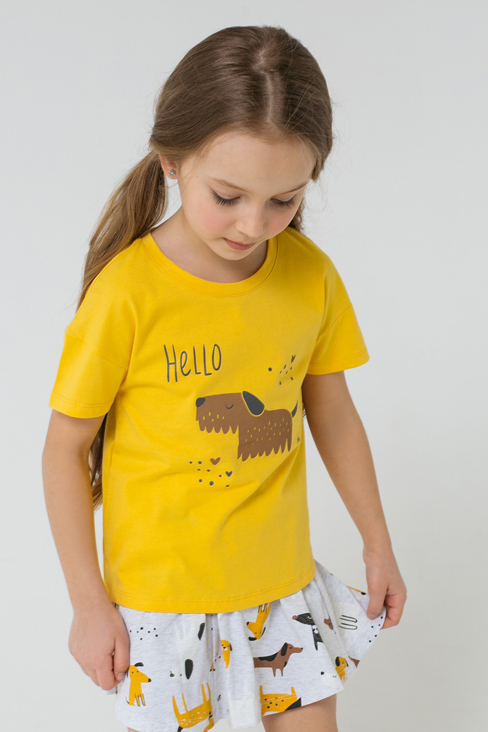 картинка Футболка для девочки Crockid К 301389 желтый к1272 от магазина детских товаров ALiSa