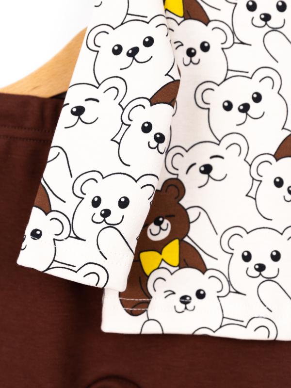 картинка Комплект для мальчика Baby Boom КД184/10-И я728 Мишки на бежевом + шоколад от магазина детских товаров ALiSa