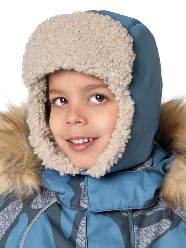 картинка Шапка мембранная утепленная для мальчика NIKASTYLE 11з16324 Туман от магазина детских товаров ALiSa
