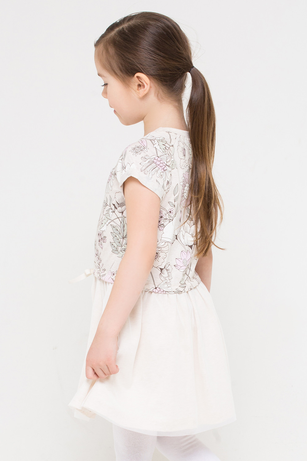 картинка Платье для девочки Crockid КР 5625 светло-бежевый меланж, разноцветие к273 от магазина детских товаров ALiSa