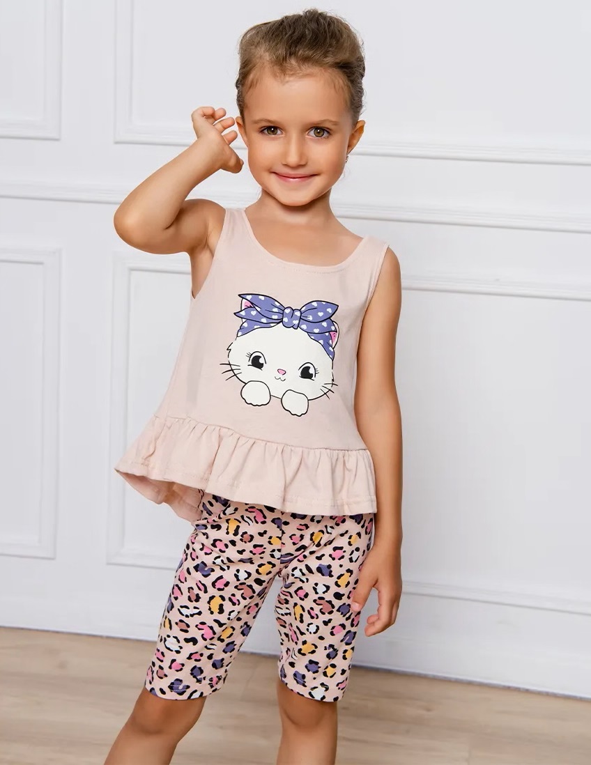 картинка Комплект для девочки YLA 7072100104 Бежевый леопард от магазина детских товаров ALiSa