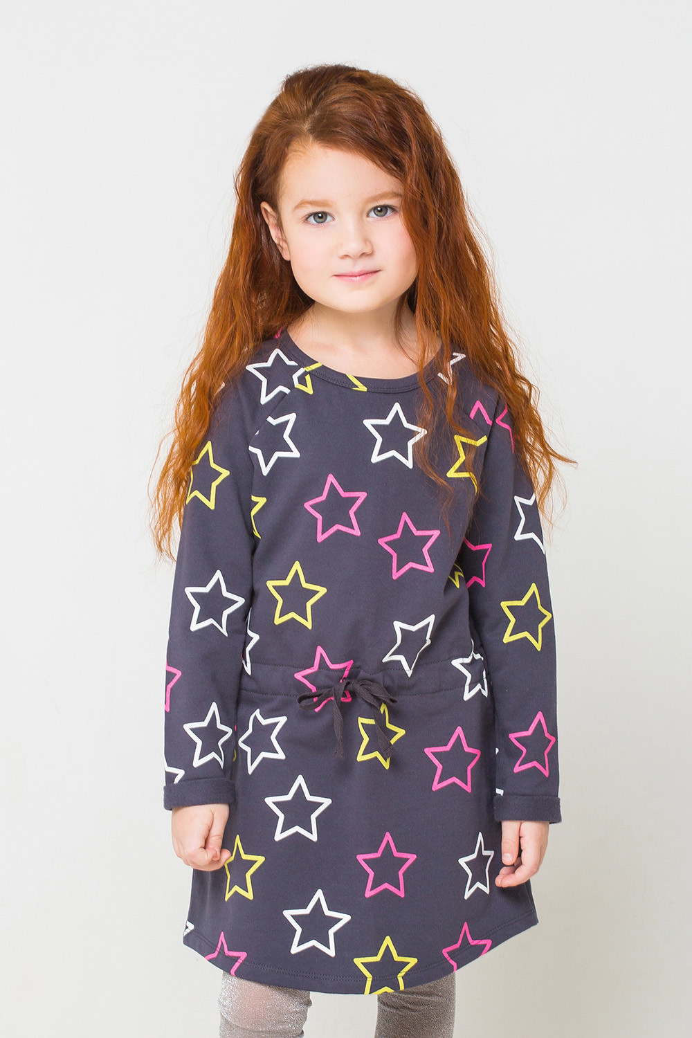 картинка Платье для девочки Crockid К 5532 темно-серый, звезды к1240 от магазина детских товаров ALiSa