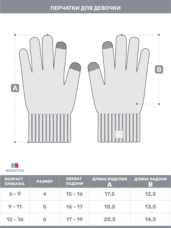 картинка Перчатки для девочки NIKASTYLE NS 15з17224 Сухая роза от магазина детских товаров ALiSa