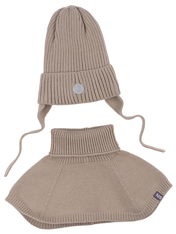 картинка Комплект шапка манишка для девочки NIKASTYLE 12з16024 Беж от магазина детских товаров ALiSa