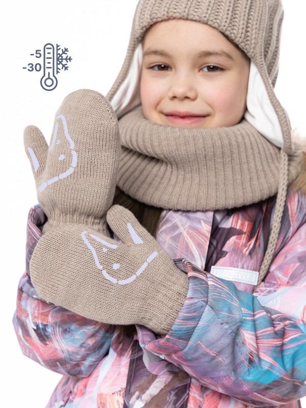 картинка Варежки двойные NIKASTYLE 14з17024 Беж от магазина детских товаров ALiSa