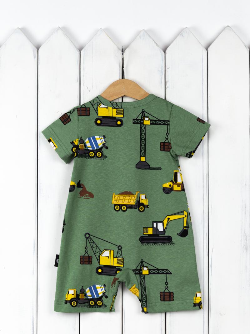 картинка Песочник для мальчика Baby Boom BB К324/5-К Техника на зелёном фоне от магазина детских товаров ALiSa