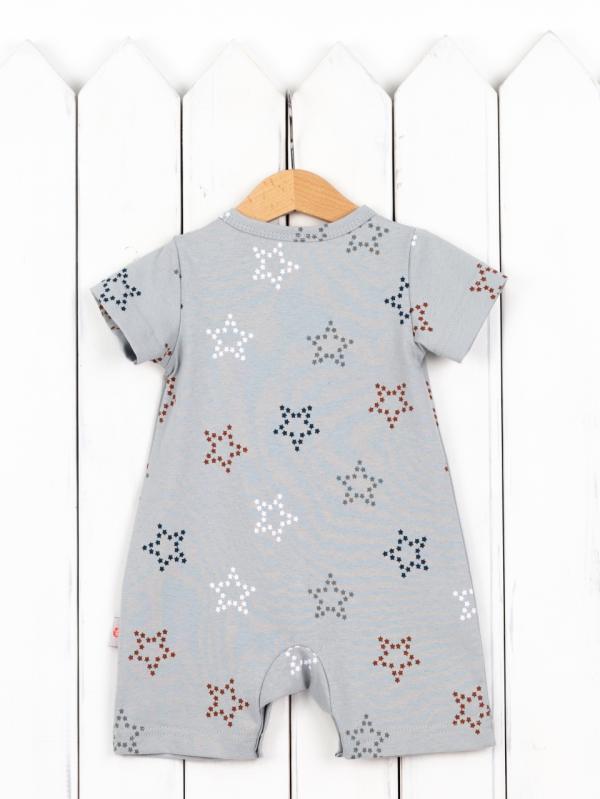 картинка Комбинезон для мальчика Baby Boom К324/9-К Звёзды на светло-сером от магазина детских товаров ALiSa