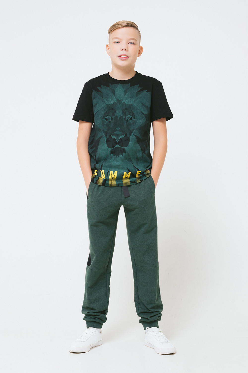 картинка Брюки для мальчика КБ 4847 темно-зеленый к28 от магазина детских товаров ALiSa