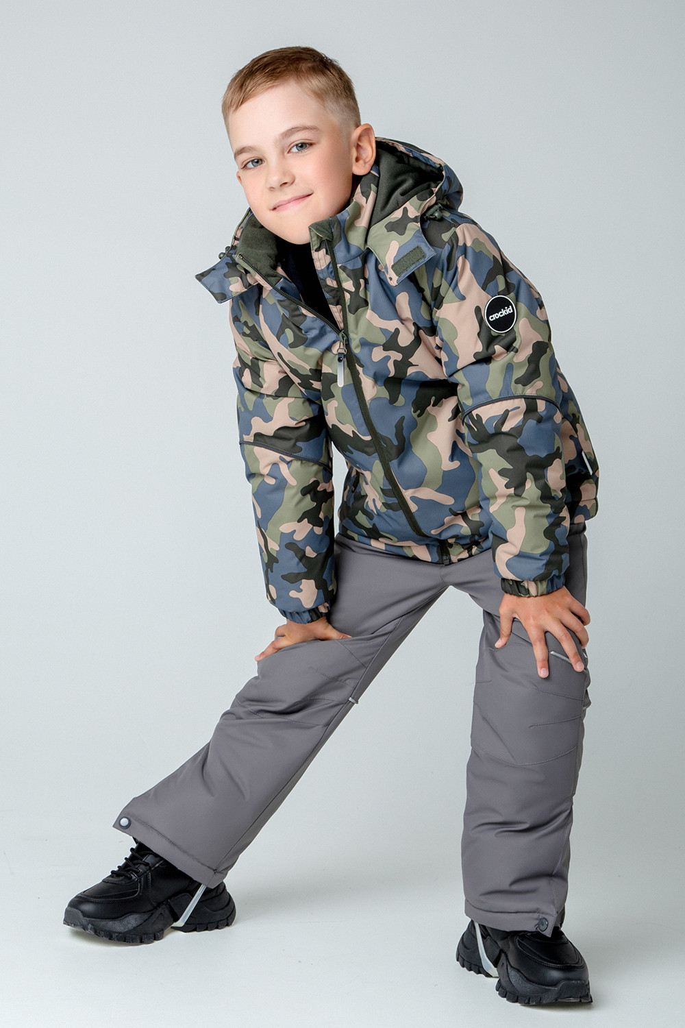 картинка Куртка зимняя для мальчика Crockid ВК 36074/н/2 ГР от магазина детских товаров ALiSa