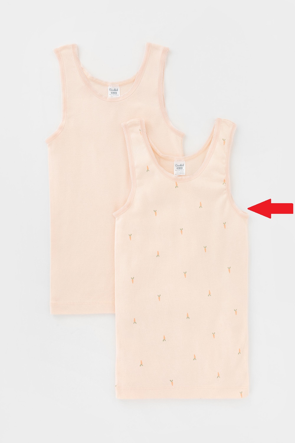 картинка Майка для девочки Crockid К 1186 бледно персиковый, морковки (морковки) от магазина детских товаров ALiSa