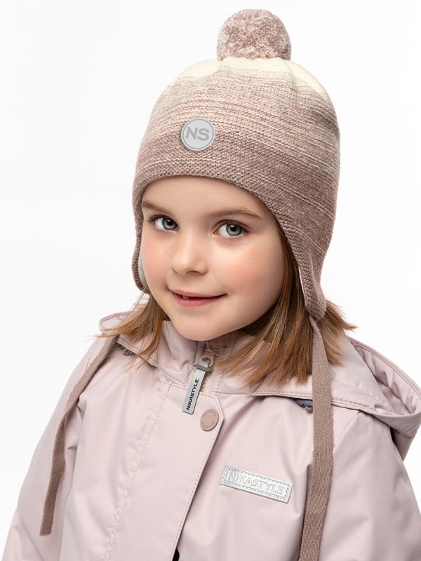 картинка Шапка для девочки NIKASTYLE 11м10225 Молоко Какао от магазина детских товаров ALiSa