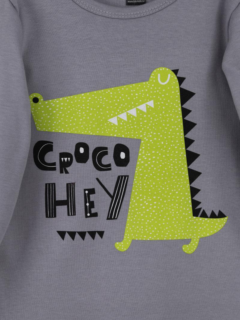 картинка Пижама для мальчика Baby Boom КС15/1-И Серый Croco + полоса зелёная точки от магазина детских товаров ALiSa