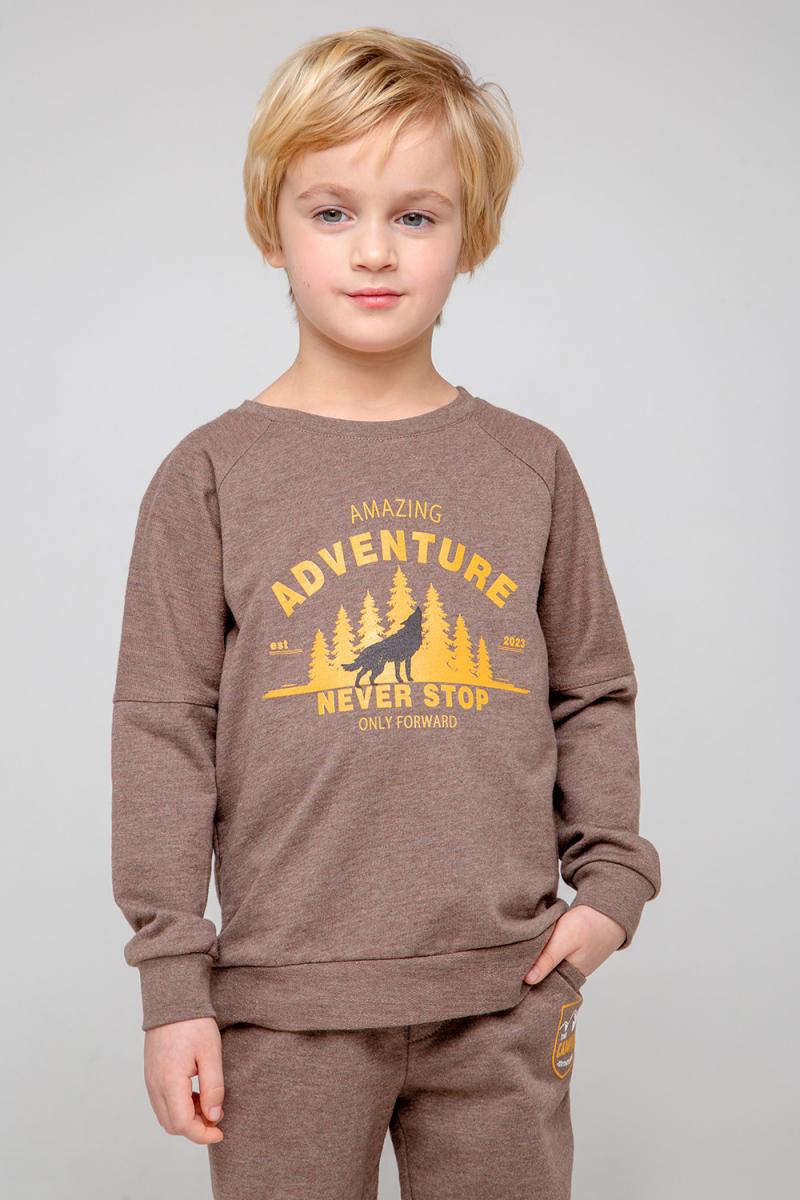 картинка Джемпер для мальчика Crockid КР 301916 коричневый меланж к358 от магазина детских товаров ALiSa
