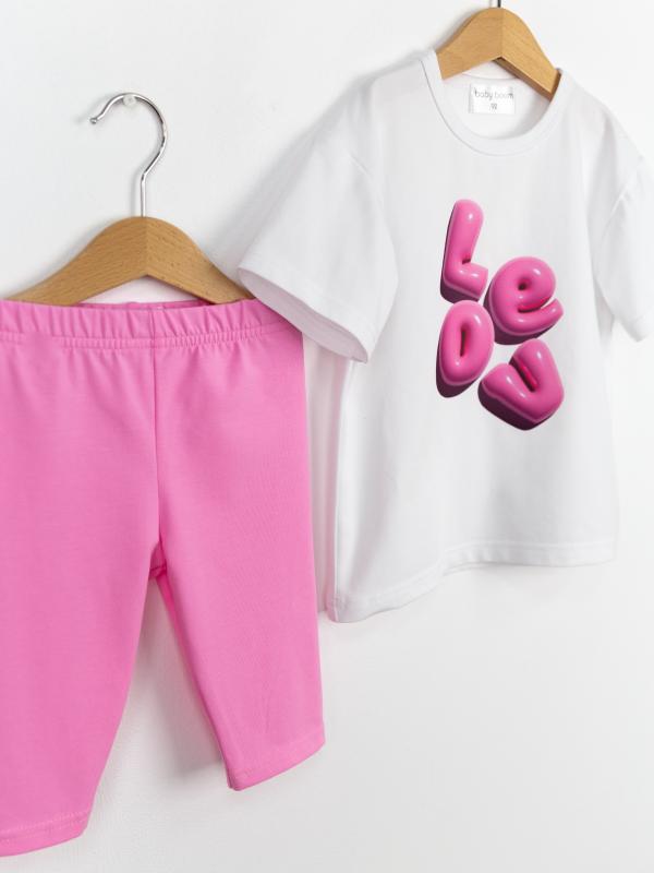 картинка Комплект для девочки Baby Boom КД552/1-К Белый + розовый от магазина детских товаров ALiSa