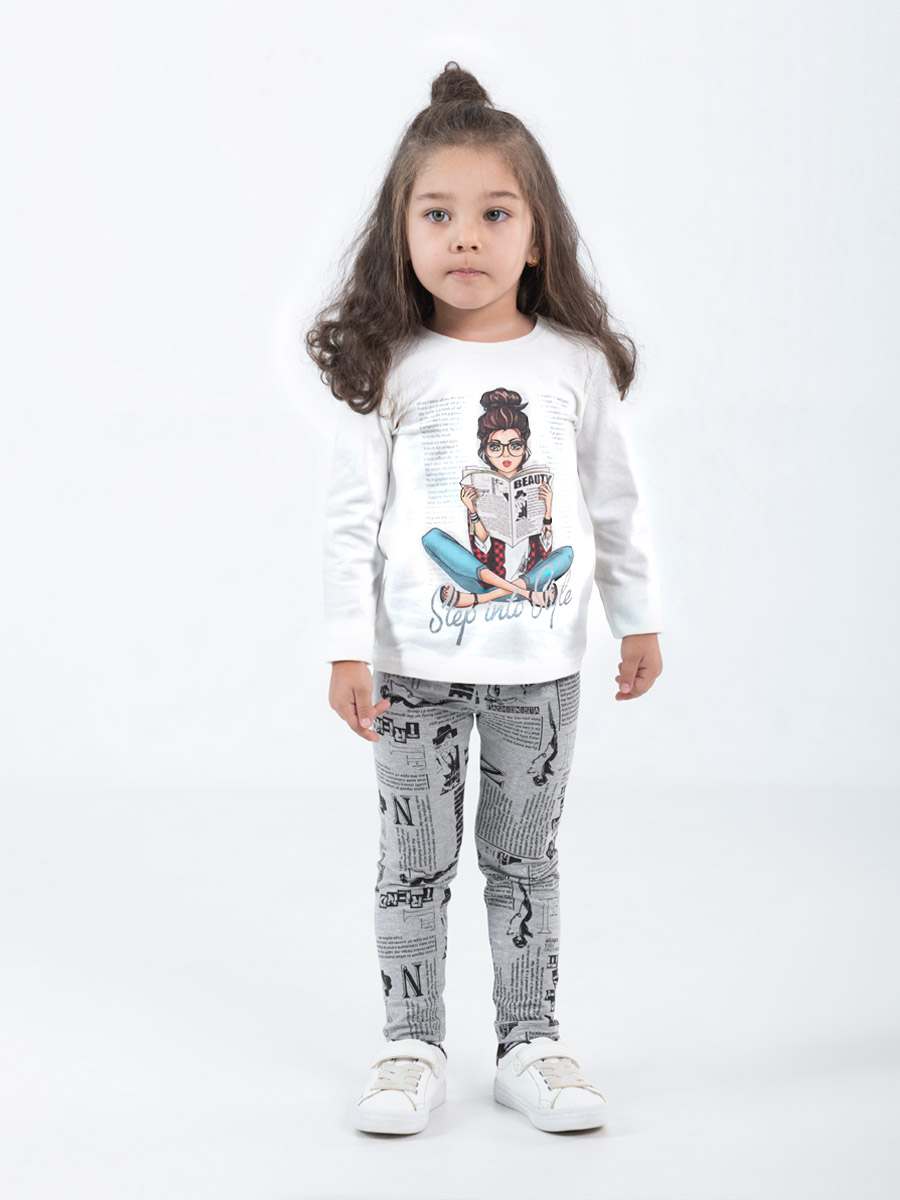 картинка Бриджи для девочки Сherubino CSKG 70152-11-300 Светло-серый меланж от магазина детских товаров ALiSa