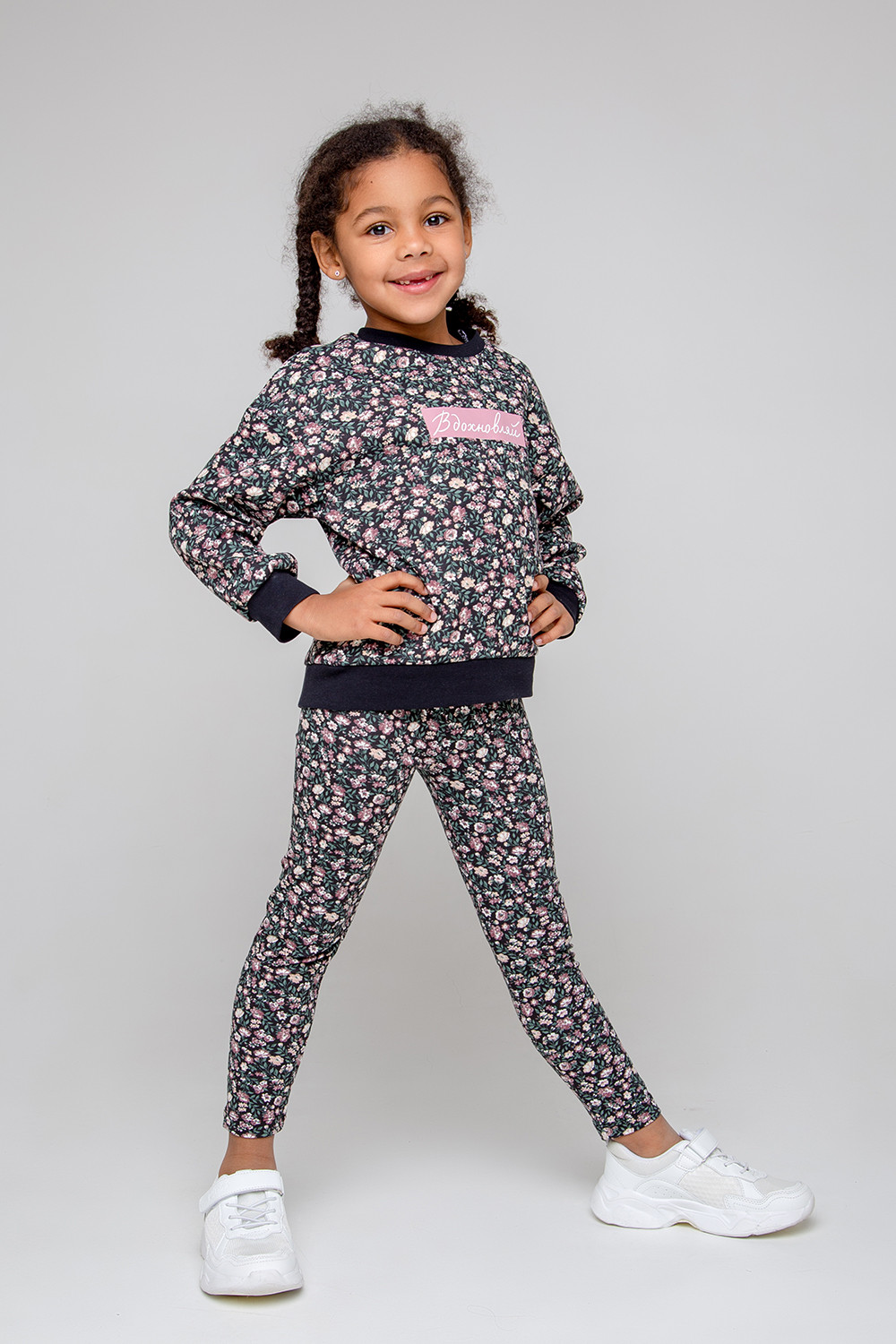 картинка Бриджи для девочки Crockid КР 4074 черный, мильфлер к355 от магазина детских товаров ALiSa