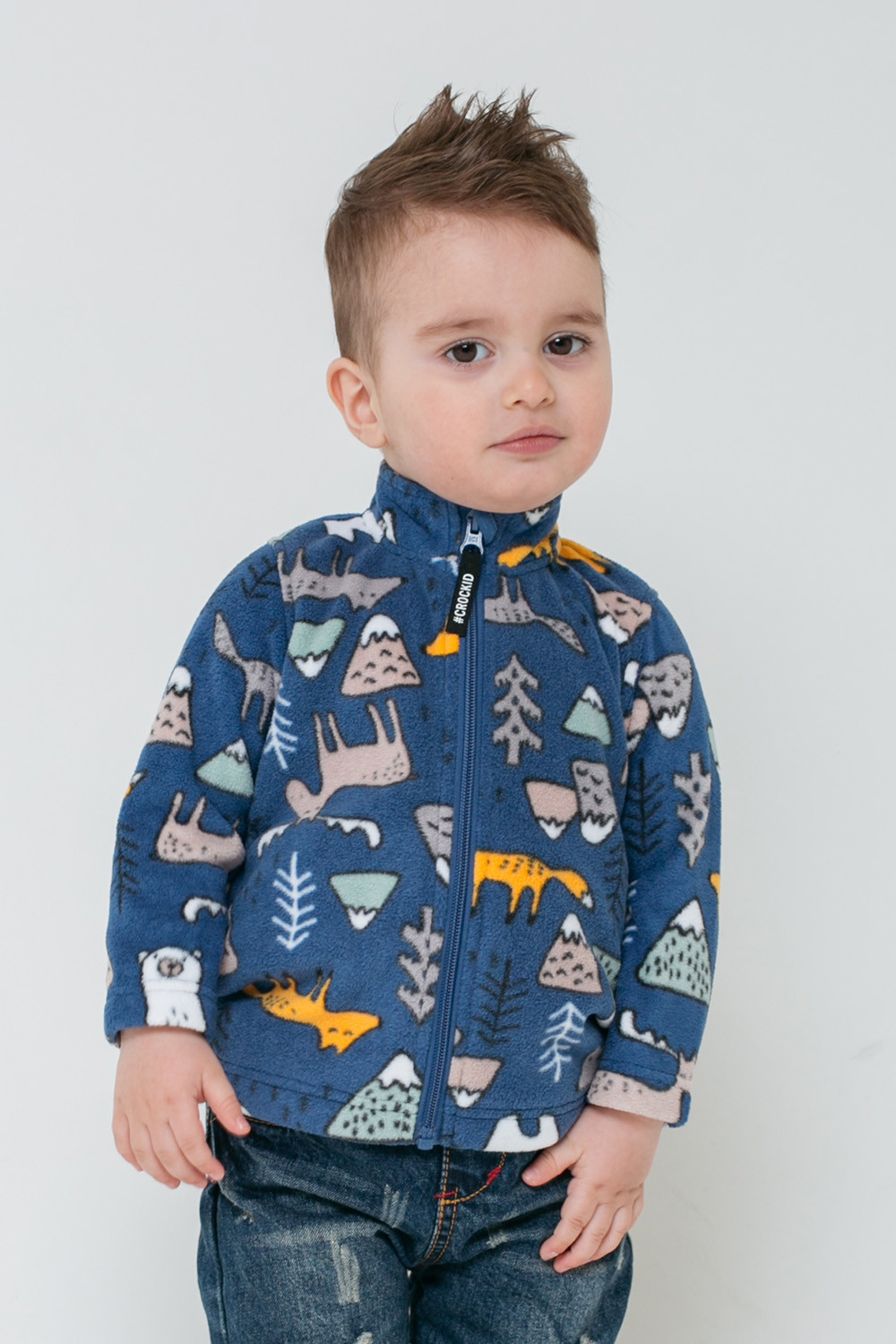 картинка Куртка флисовая для мальчика Crockid ФЛ 34025/н/27 ГР от магазина детских товаров ALiSa