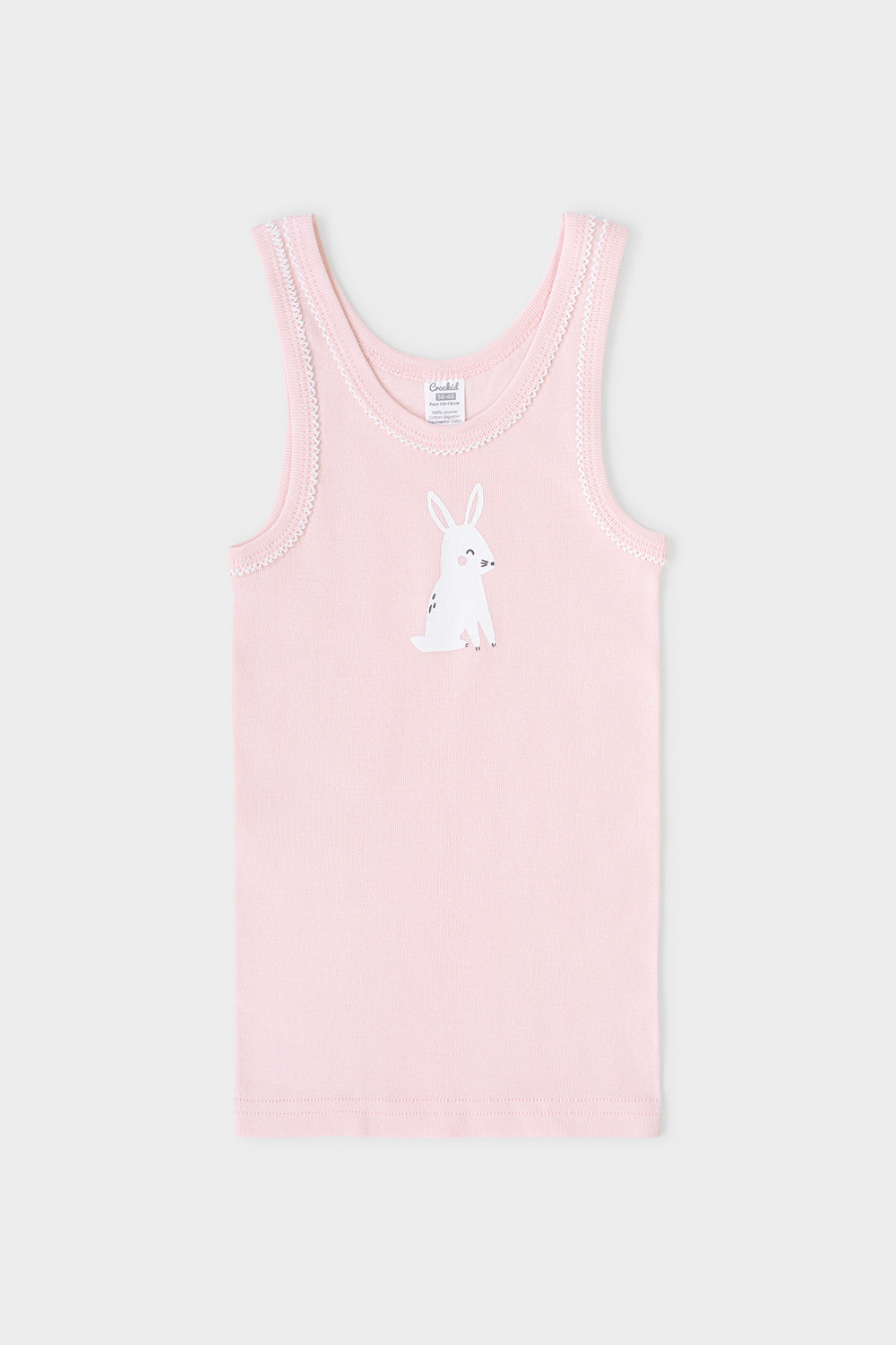 картинка Майка для девочки Crockid К 1066 бежево-розовый (зайки) от магазина детских товаров ALiSa