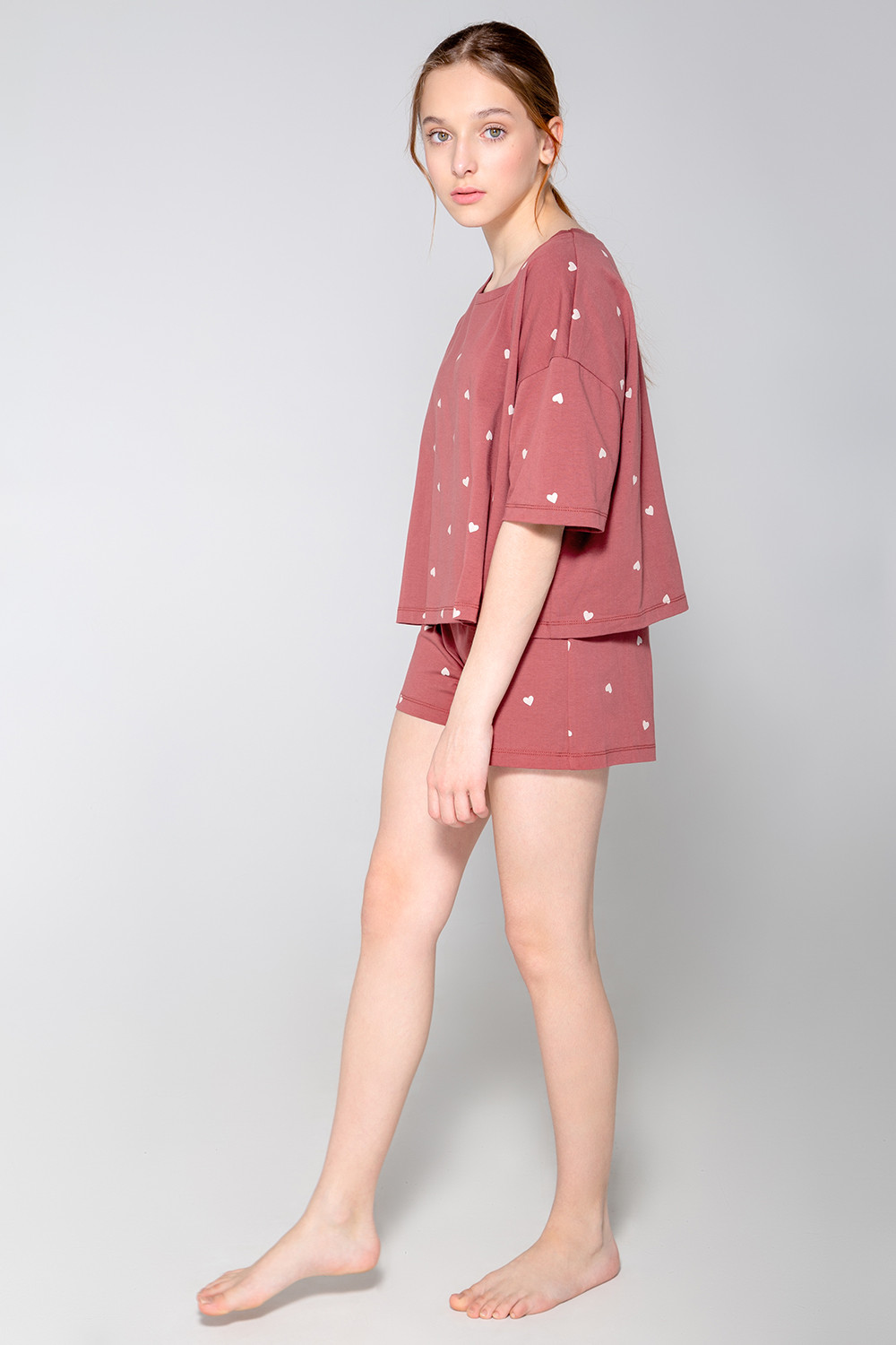 картинка Пижама для девочки КБ 2803 шоколадный десерт, сердечки от магазина детских товаров ALiSa