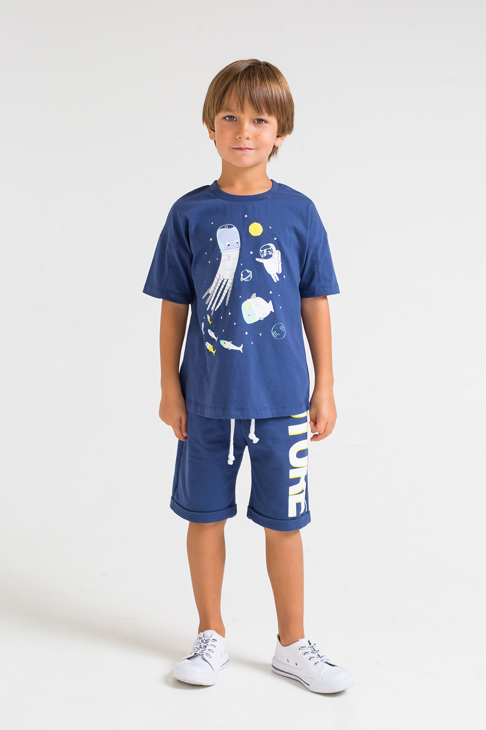 картинка Футболка для мальчика Crockid КР 300923 темно-синий к248 от магазина детских товаров ALiSa