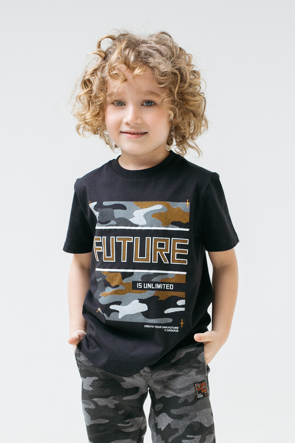 картинка Футболка для мальчика Crockid КР 301443 черный к296 от магазина детских товаров ALiSa