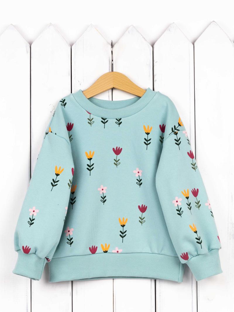 картинка Джемпер для девочки Baby Boom Д45/1-Ф Б106 Цветы на мяте от магазина детских товаров ALiSa