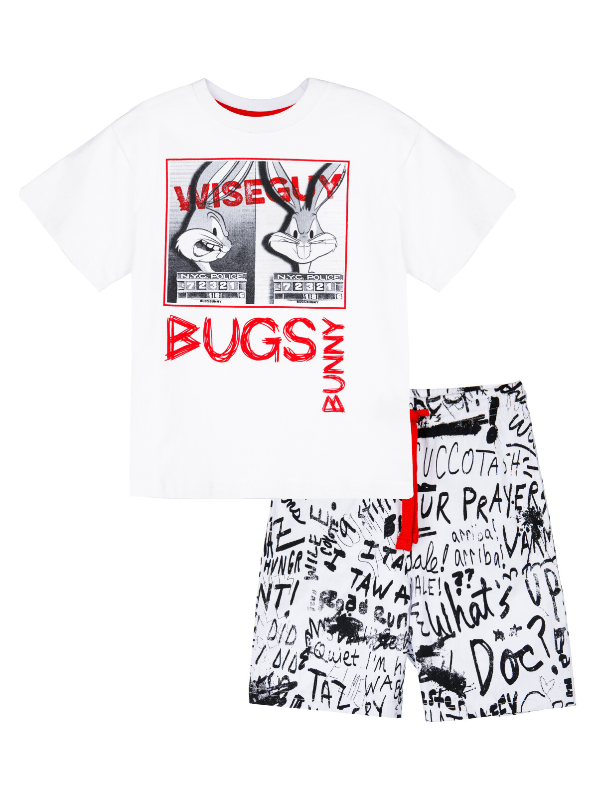 картинка Пижама для мальчика PL 12432008 Белый черный красный от магазина детских товаров ALiSa